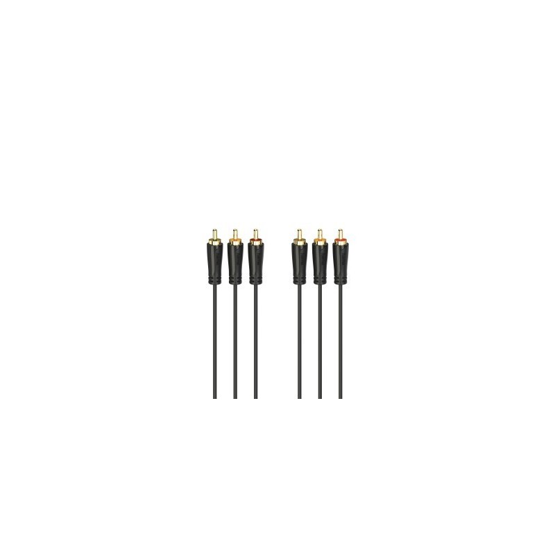 Hama 00205151 cable de audio 3 m 3 x RCA Negro