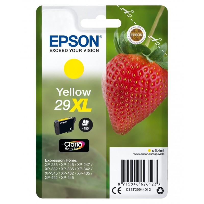 Epson Strawberry Singlepack Yellow 29XL Claria Home Ink