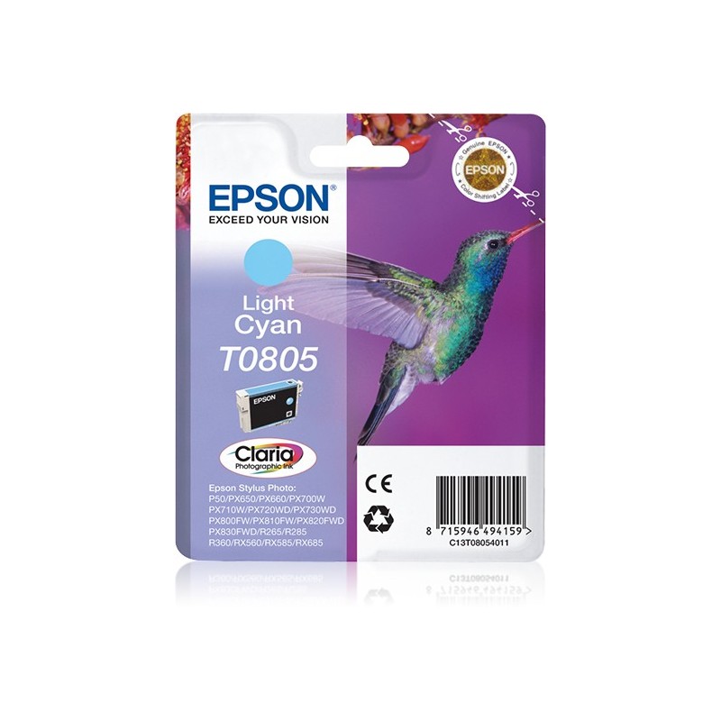 Epson Hummingbird Cartucho T0805 cian claro (etiqueta RF)