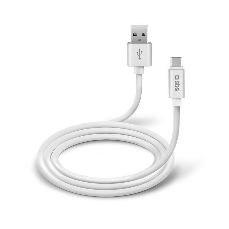 SBS TECABLPOLOTYPECW cable USB 1 m USB 2.0 USB A USB C Blanco