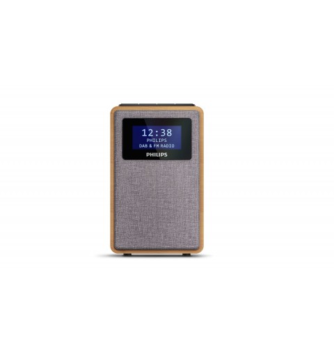 Philips TAR5005 10 radio Reloj Digital Gris, Madera