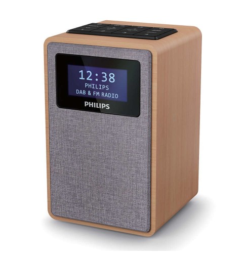 Philips TAR5005 10 radio Reloj Digital Gris, Madera