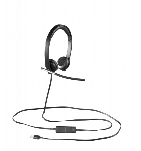 Logitech USB Headset Stereo H650e Auricolare Cablato A Padiglione Ufficio Nero, Argento