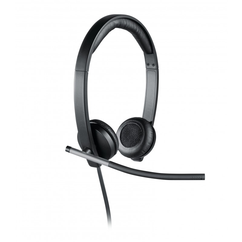 Logitech USB Headset Stereo H650e Auriculares Alámbrico Diadema Oficina Centro de llamadas Negro, Plata