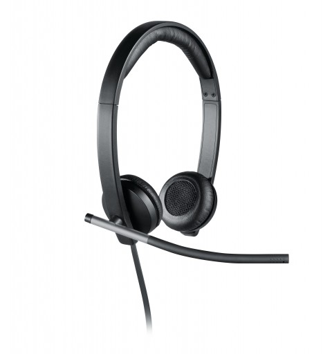 Logitech USB Headset Stereo H650e Auricolare Cablato A Padiglione Ufficio Nero, Argento