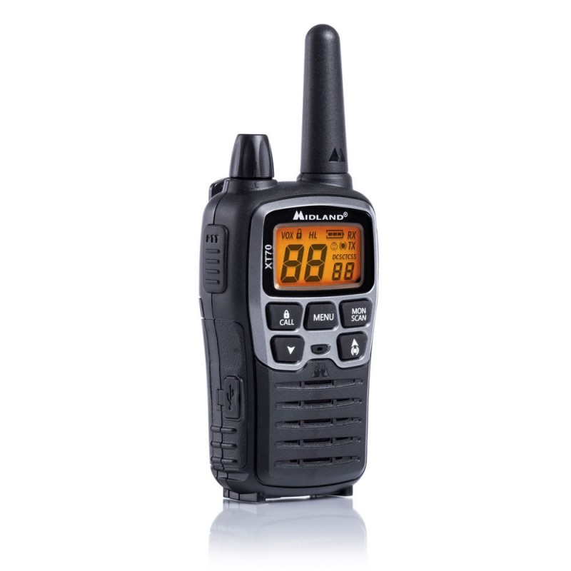 Midland XT70 Funksprechgerät 24 Kanäle 446.00625 - 446.09375 MHz Schwarz, Grau