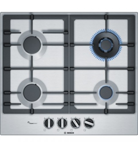 Bosch Serie 6 PCH6A5B90 hobs Negro, Acero inoxidable Integrado Encimera de gas 4 zona(s)