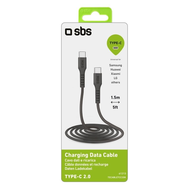 SBS TECABLETCC20K cable USB 1,5 m USB 2.0 USB C Negro