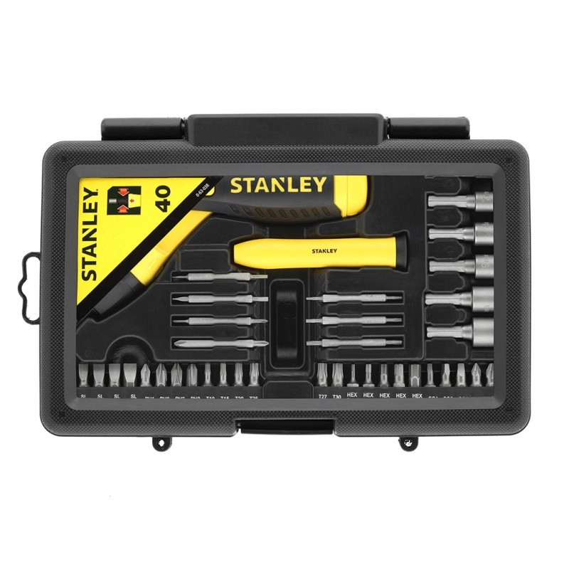 Stanley TOURNEVIS PORTE-EMBOUTS PISTOLET ARTICULE A CLIQUET - COFFRET 40PCS