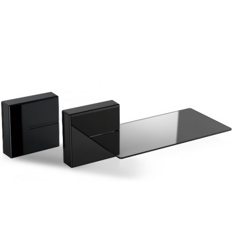 Meliconi 480521 BA Regal Modulares Regal Wandverteiler Acrylnitril-Butadien-Styrol (ABS), Gehärtetes Glas Schwarz