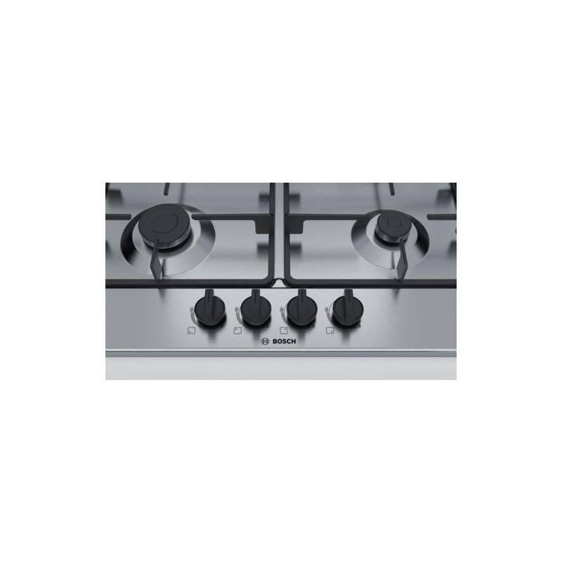 Bosch Serie 4 PGH6B5B60 Kochfeld Schwarz, Edelstahl Integriert Gaskochfeld 4 Zone(n)