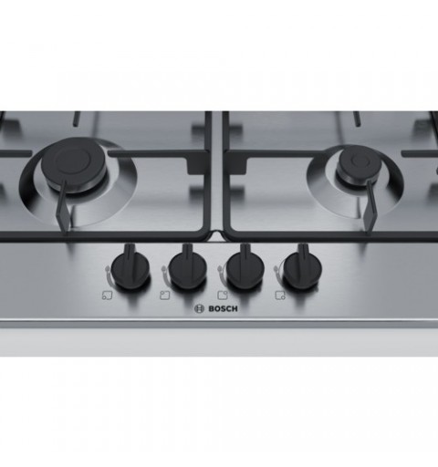 Bosch Serie 4 PGH6B5B60 Kochfeld Schwarz, Edelstahl Integriert Gaskochfeld 4 Zone(n)