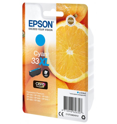 Epson Oranges Singlepack Cyan 33XL Claria Premium Ink