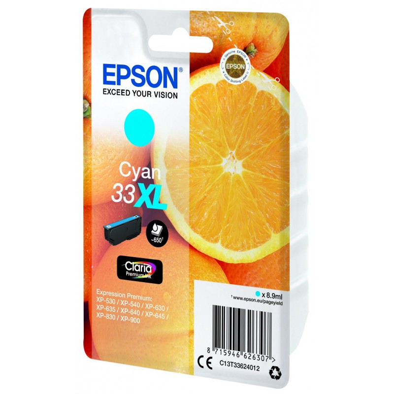 Epson Oranges Singlepack Cyan 33XL Claria Premium Ink