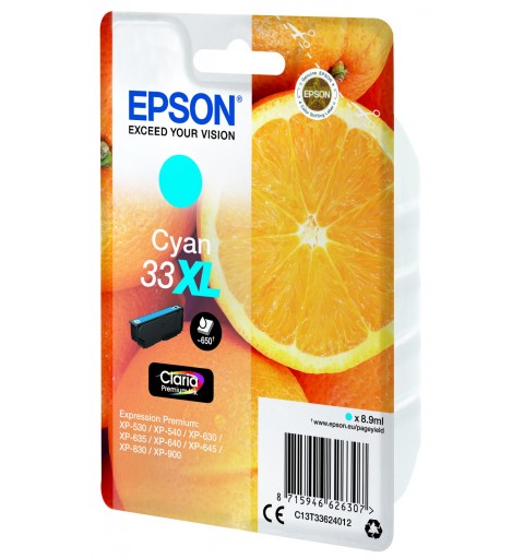 Epson Oranges Cartuccia Ciano T33XL Claria Premium