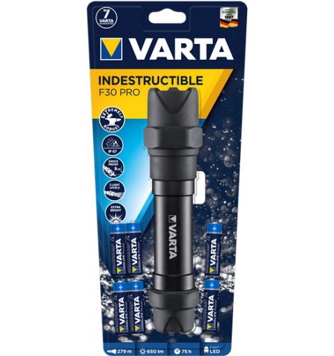 Varta INDESTRUCTIBLE F30 PRO Black Hand flashlight LED