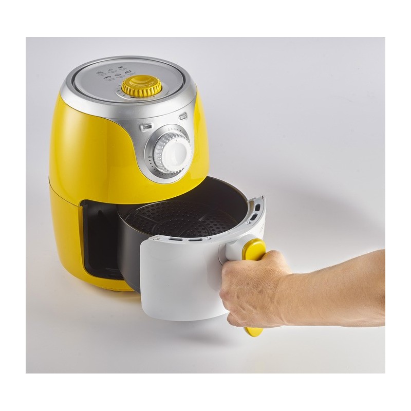 Ariete Airy fryer mini Single 2 L Stand-alone 1000 W Hot air fryer Silver, White, Yellow