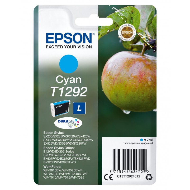 Epson Apple Singlepack Cyan T1292 DURABrite Ultra Ink