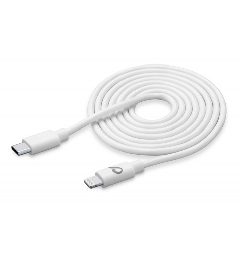 Cellularline USB Cable Home XL - USB-C to Lightning Cavo da USB-C a Lightning per la ricarica e sincronizzazione dati Bianco