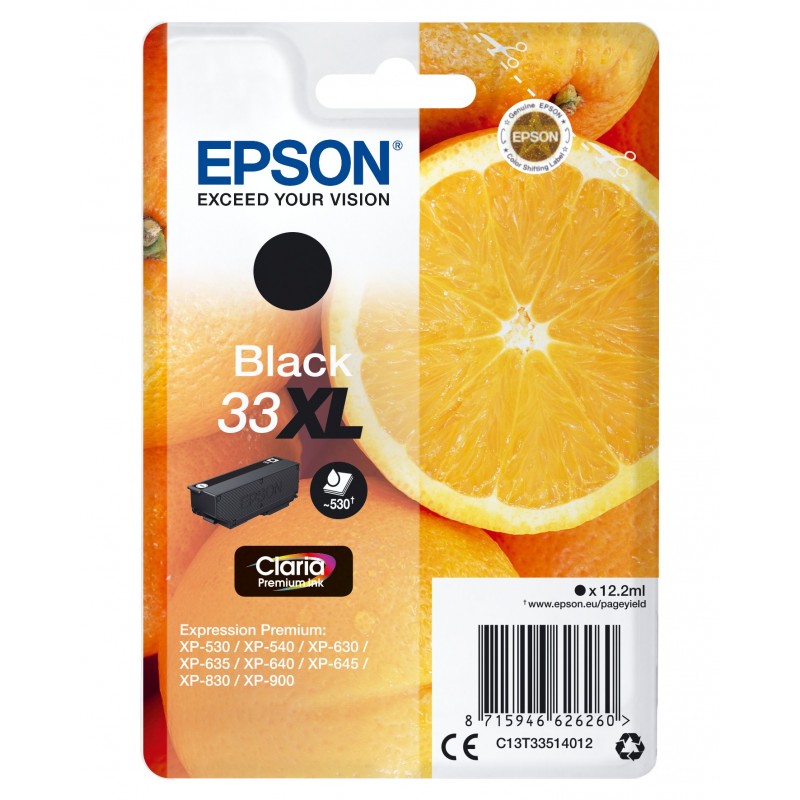 Epson Oranges Singlepack Black 33XL Claria Premium Ink