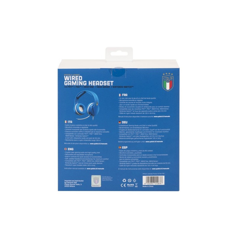 Qubick ACMU0045 cuffia e auricolare Cablato A Padiglione Giocare Blu