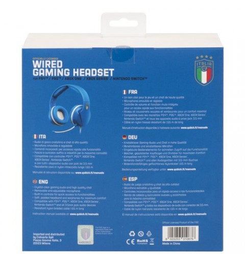 Qubick ACMU0045 cuffia e auricolare Cablato A Padiglione Giocare Blu