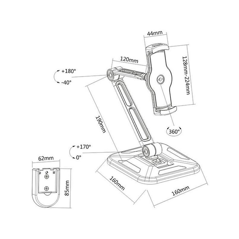 Techly ICA-TBL 2801 Halterung Passive Halterung Tablet UMPC Schwarz