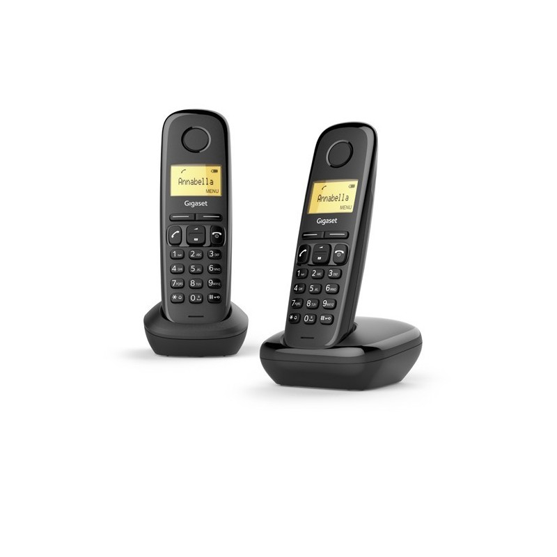 Gigaset A170 Duo Teléfono DECT analógico Identificador de llamadas Negro