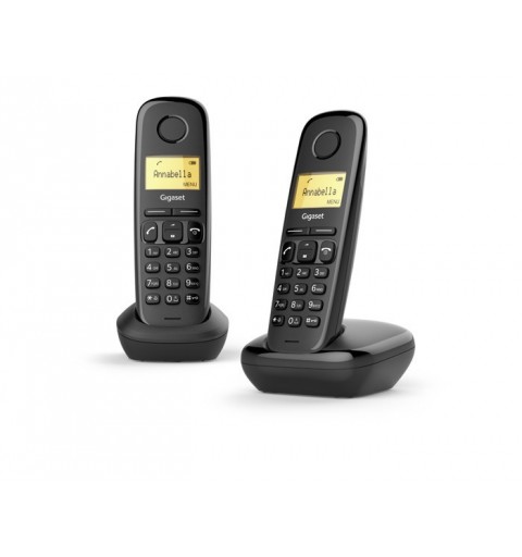 Gigaset A170 Duo Teléfono DECT analógico Identificador de llamadas Negro