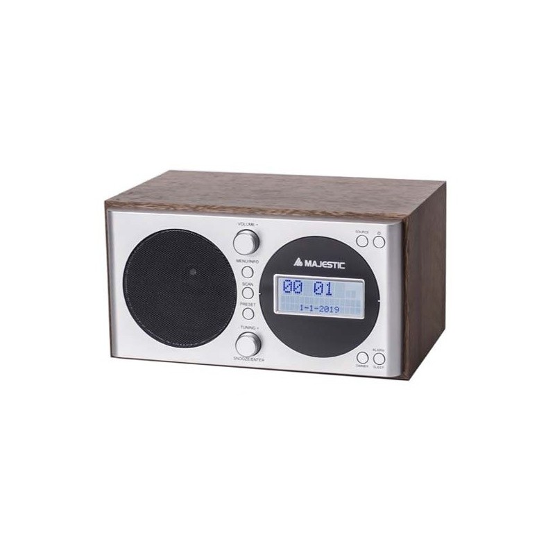 New Majestic WR-162 DAB Digital Silber, Holz