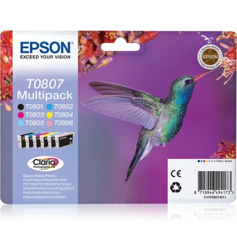 Epson Hummingbird Multipack 6-colours T0807 Claria Photographic Ink