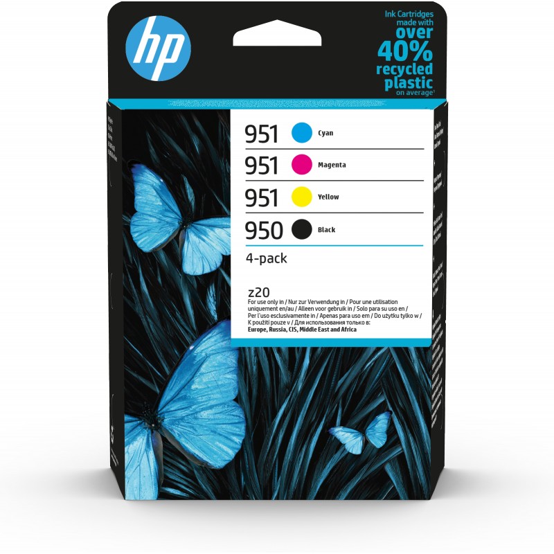 HP Confezione da 4 cartucce di inchiostro originali 950 951, nero, ciano, magenta, giallo