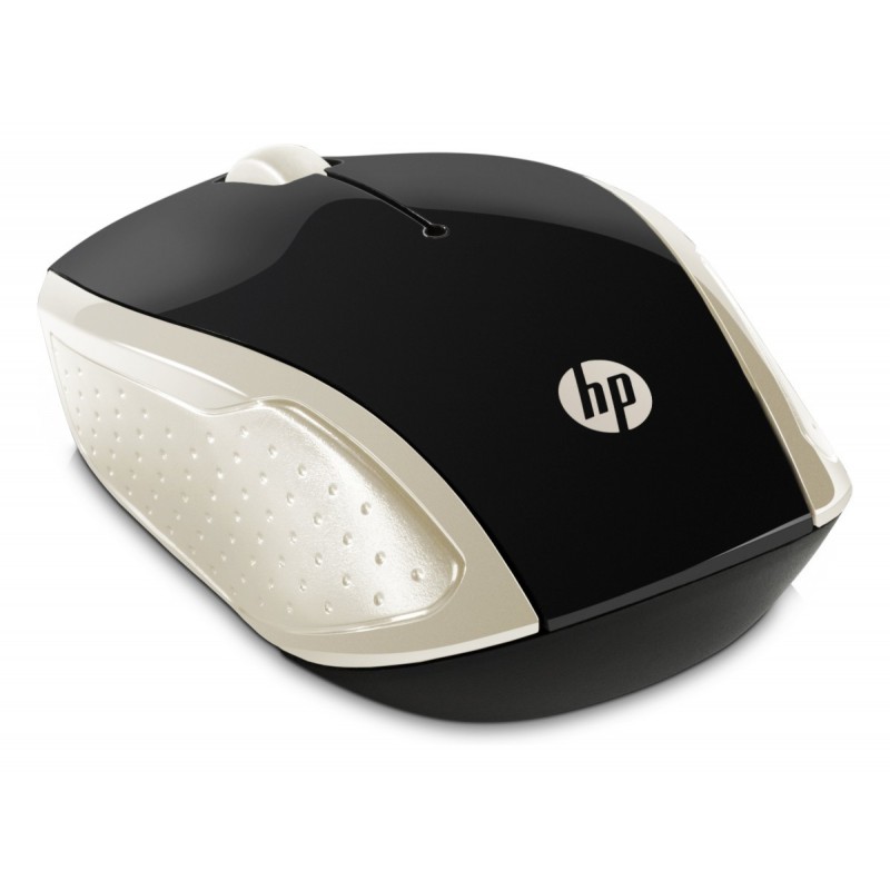 HP 200 (Silk Gold) mouse Ambidextrous RF Wireless Optical 1000 DPI