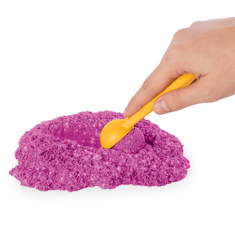 Kinetic Sand Shimmer, Sparkle Sandcastle Set with 1lb of Pink Shimmer , 3 Molds and 2 Tools