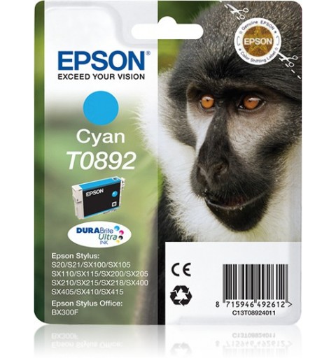 Epson Monkey Cartucho T0892 cian (etiqueta RF)