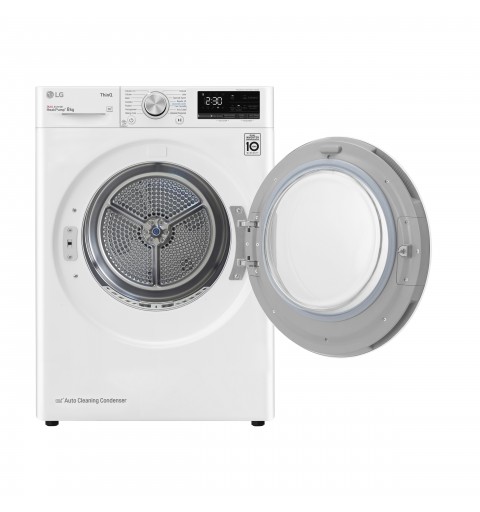 LG RH80V9AVHN Wäschetrockner Freistehend Frontlader 8 kg A+++ Weiß