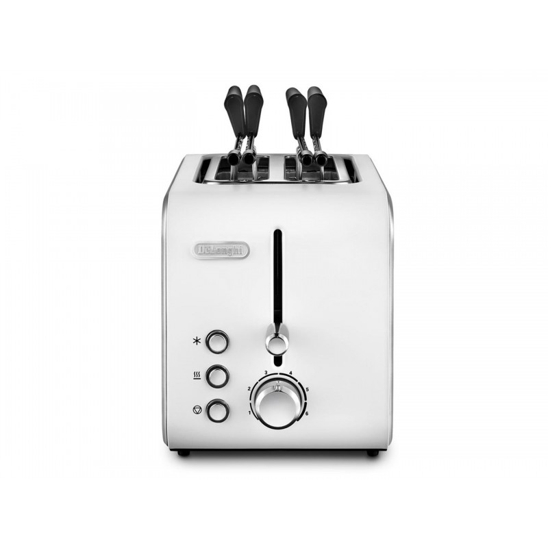 De’Longhi CTX 2203.W Toaster 2 Scheibe(n) 550 W Silber, Weiß