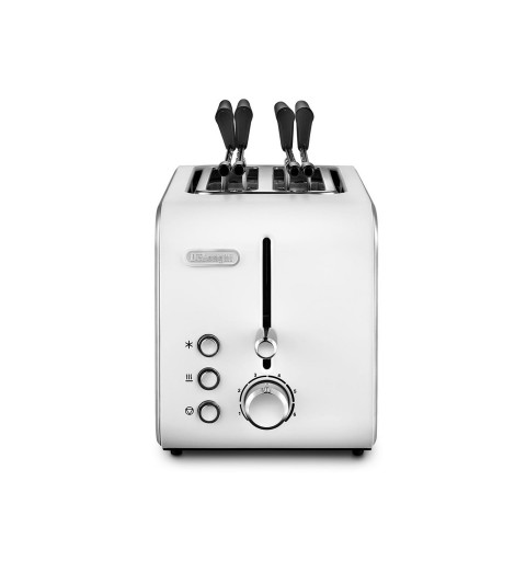 De’Longhi CTX 2203.W Toaster 2 Scheibe(n) 550 W Silber, Weiß