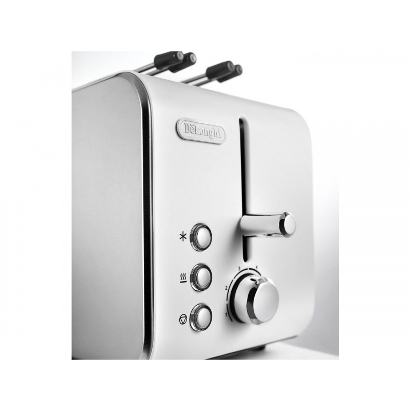 De’Longhi CTX 2203.W Toaster 2 Scheibe(n) 550 W Silber, Weiß