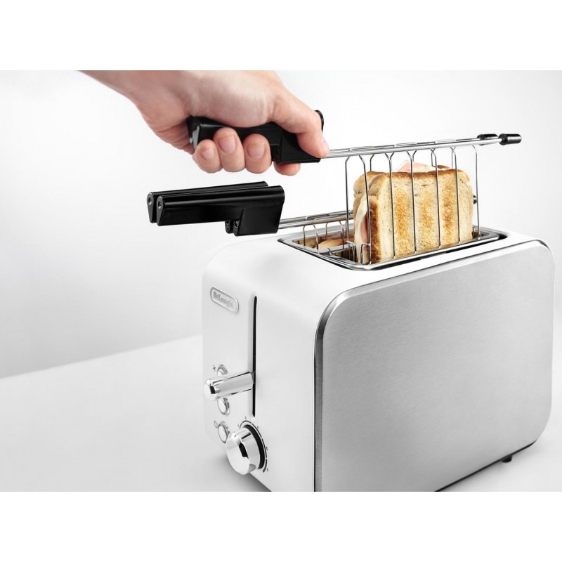 De’Longhi CTX 2203.W Toaster 2 Scheibe(n) 550 W Silber, Weiß