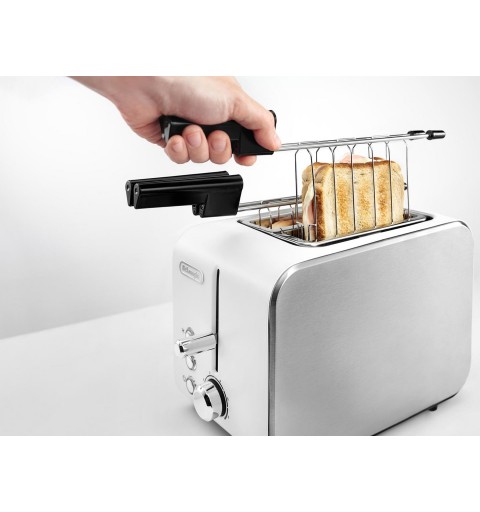 De’Longhi CTX 2203.W Toaster 2 Scheibe(n) 550 W Silber, Weiß