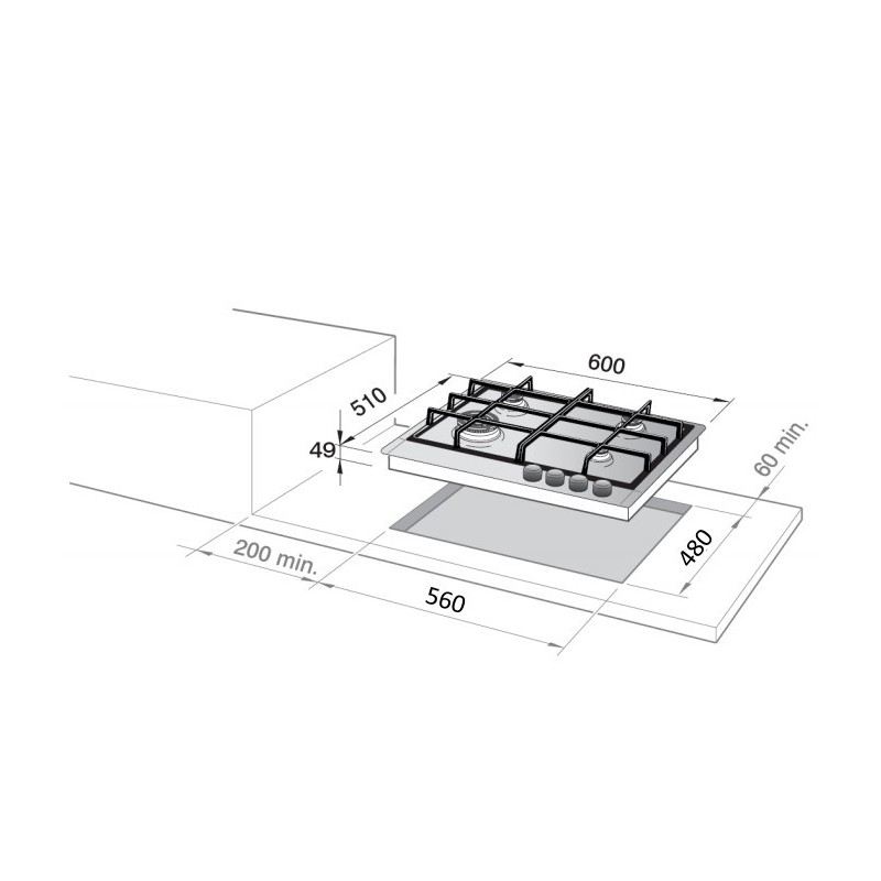 De’Longhi FFI 46 ER plaque Acier inoxydable Intégré (placement) 60 cm Plaque scellée 4 zone(s)