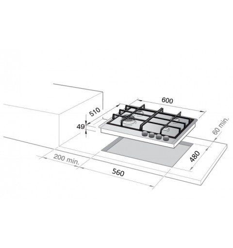 De’Longhi FFI 46 ER plaque Acier inoxydable Intégré (placement) 60 cm Plaque scellée 4 zone(s)