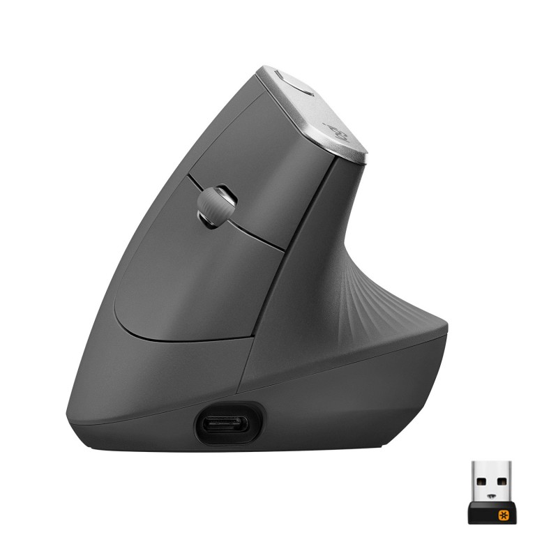 Logitech MX Vertical Advanced Ergonomic Mouse ratón mano derecha RF inalámbrica + Bluetooth Óptico 4000 DPI