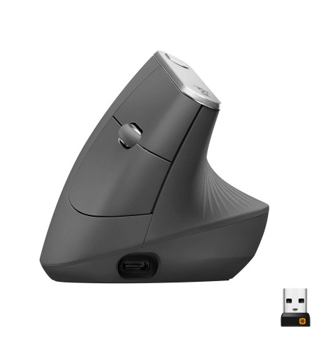 Logitech MX Vertical Advanced Ergonomic mouse Mano destra Wireless a RF + Bluetooth Ottico 4000 DPI