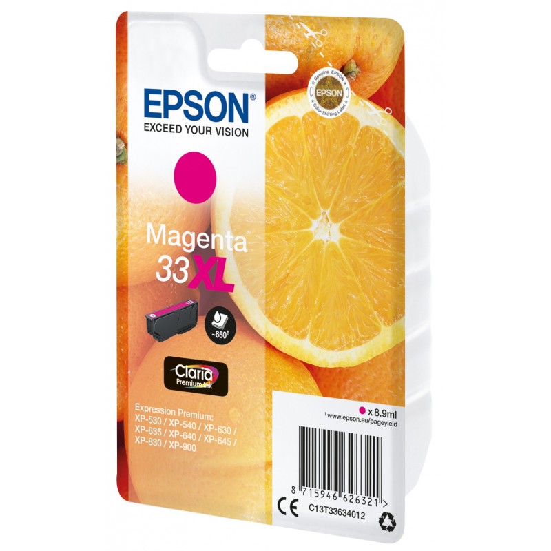 Epson Oranges Singlepack Magenta 33XL Claria Premium Ink