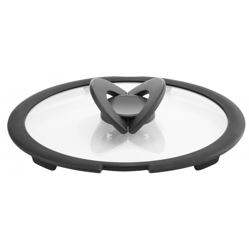 Lagostina 010244060120 couvercle Rond Noir, Transparent