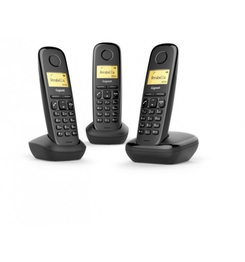 Gigaset A170 Trio Analog DECT telephone Caller ID Black