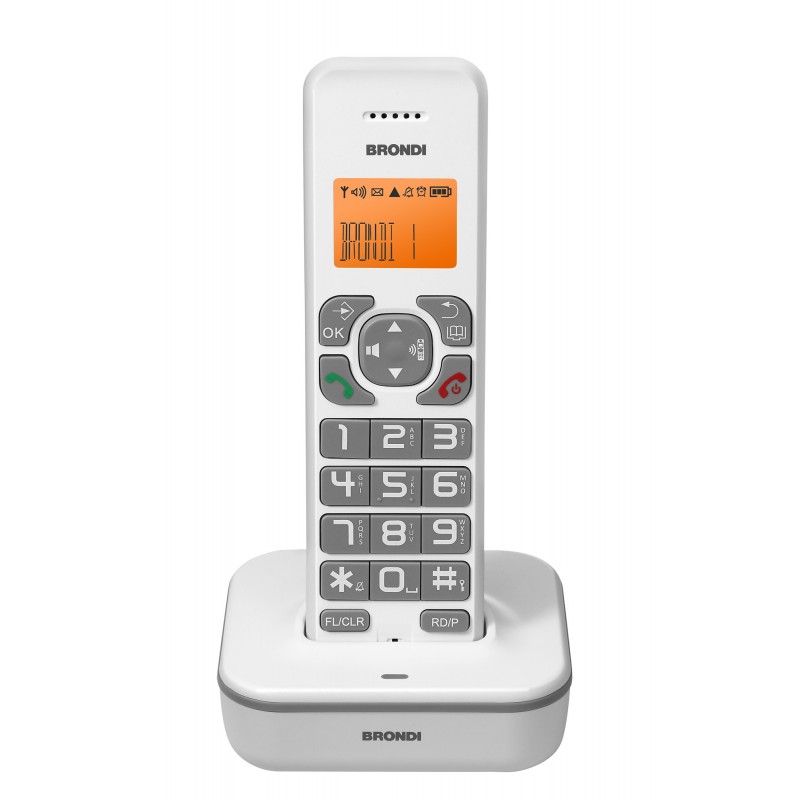 Brondi Bravo Star DECT-Telefon Anrufer-Identifikation Grau, Weiß