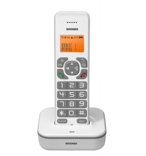 Brondi Bravo Star DECT-Telefon Anrufer-Identifikation Grau, Weiß